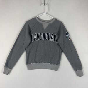 Harry Potter HP Ravenclaw Sweatshirt Womens XS Gray Patch Casual Crew Neck L/S